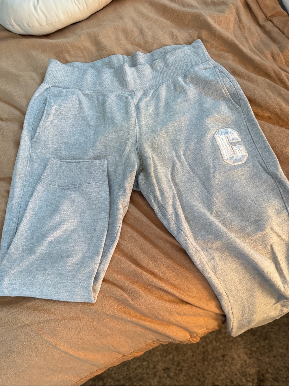 Champion Light Gray Track Joggers with 'C' Patch